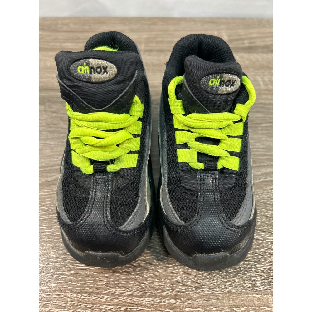 Nike Air Max 95 Toddler Black Grey Volt Green Sneakers 905462-022 Size 7C - Picture 7 of 7